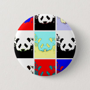 Chapa Redonda De 5 Cm Panda del arte pop
