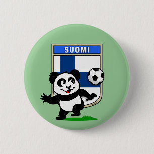 Chapa Redonda De 5 Cm Panda del fútbol de Finlandia