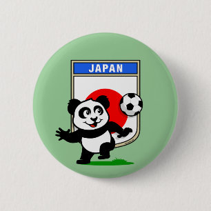 Chapa Redonda De 5 Cm Panda del fútbol de Japón