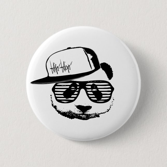 Chapa Redonda De 5 Cm Panda del ghetto (Anverso)