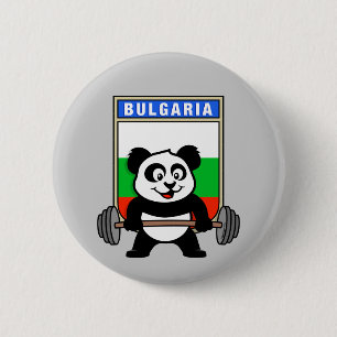 Chapa Redonda De 5 Cm Panda del levantamiento de pesas de Bulgaria