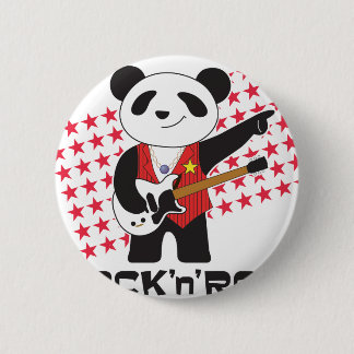 Chapa Redonda De 5 Cm PANDA del rock-and-roll