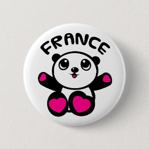 Chapa Redonda De 5 Cm Panda Francia de la panda