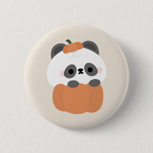 Chapa Redonda De 5 Cm Panda Halloween