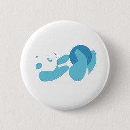 Chapa Redonda De 5 Cm Panda Jugando (Azul)