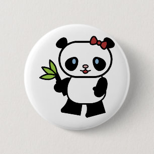 Chapa Redonda De 5 Cm Panda linda