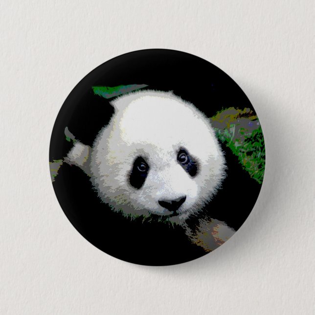 Chapa Redonda De 5 Cm Panda Pop Art (Anverso)