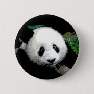 Chapa Redonda De 5 Cm Panda Pop Art