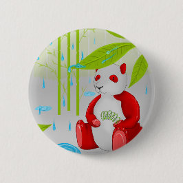 Chapa Redonda De 5 Cm Panda roja furtiva