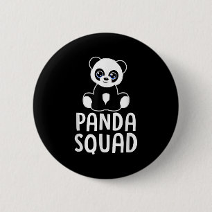 Chapa Redonda De 5 Cm Panda Squad Funny Panda Lover Cita a Chicas Niños