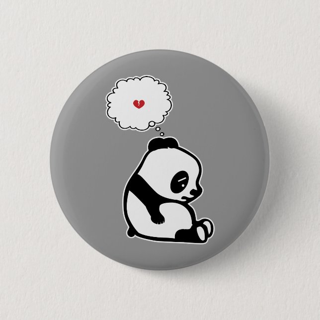 Chapa Redonda De 5 Cm Panda triste (Anverso)