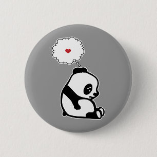 Chapa Redonda De 5 Cm Panda triste