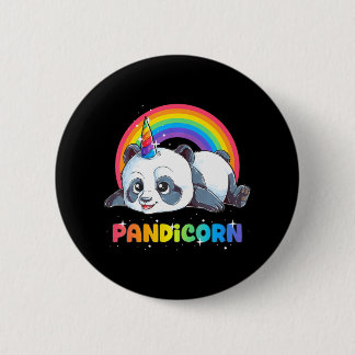 Chapa Redonda De 5 Cm Panda Unicorn Pandicorn Chicas Rainbow Pandacorn