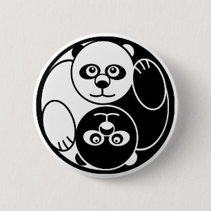 Chapa Redonda De 5 Cm Panda Yin Yang