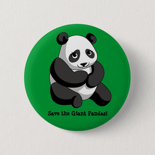 Chapa Redonda De 5 Cm Pandas gigantes (Anverso)
