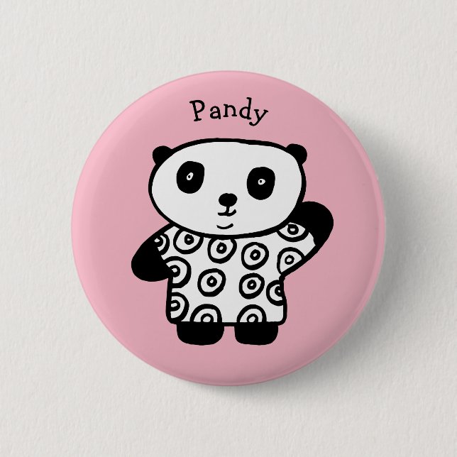 Chapa Redonda De 5 Cm Pandy personalizado del Panda (Anverso)