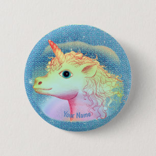 Chapa Redonda De 5 Cm Pañón Lightning Unicorn