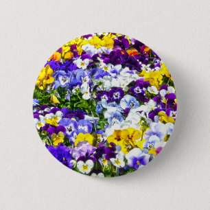 Chapa Redonda De 5 Cm Pansies