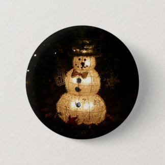 Chapa Redonda De 5 Cm Pantalla de luz de vacaciones de Snowman