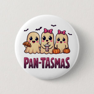 Chapa Redonda De 5 Cm Pantasmas Gracioso Fantasma Groovy Retro Halloween