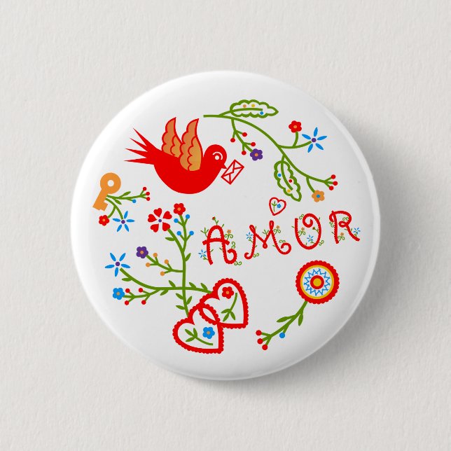 Chapa Redonda De 5 Cm pañuelos de amor de San Valentín (Anverso)