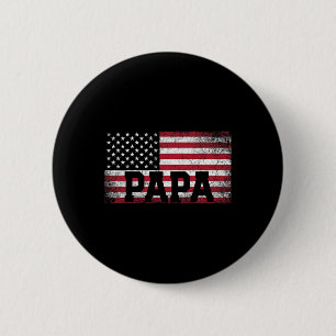 Chapa Redonda De 5 Cm Papa American Flag Día del Padre 4 de Julio Regalo