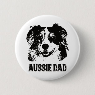 Chapa Redonda De 5 Cm Papá Aussie - Padre Pastor Australiano