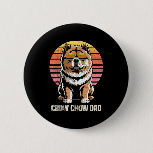 Chapa Redonda De 5 Cm Papá Chow Chow Retro Genial Divertido Dueño de Per