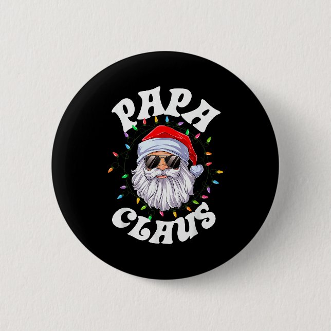 Chapa Redonda De 5 Cm Papa Claus Santa Christmas Dad Family Matching Paj (Anverso)