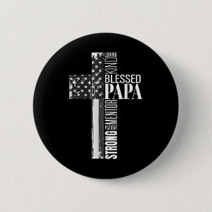 Chapa Redonda De 5 Cm Papa cristiano bendito vintage bandera americana P