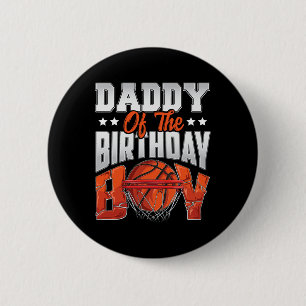 Chapa Redonda De 5 Cm Papá cumpleaños de baloncesto Boy Family Baller b-