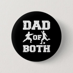 Chapa Redonda De 5 Cm Papá De Ambos Graciosos Carates Soccer Dad