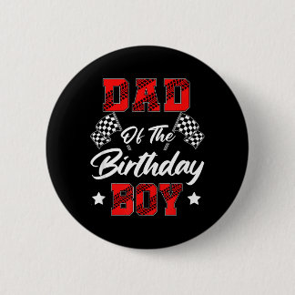 Chapa Redonda De 5 Cm Papá de Auto de Carreras del Chico del Cumpleaños