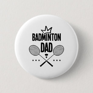 Chapa Redonda De 5 Cm Papá de bádminton Jugador de bádminton Volante Dep