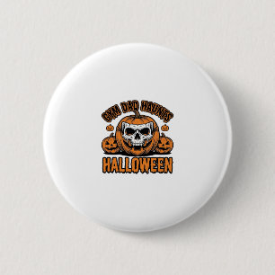 Chapa Redonda De 5 Cm Papá de gimnasia Halloween Calabaza vintage calave
