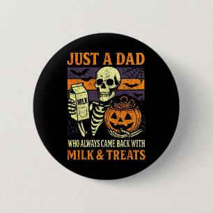 Chapa Redonda De 5 Cm Papá De Halloween Que Vino Con Retas De Leche