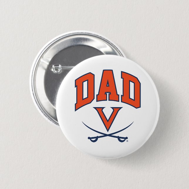 Chapa Redonda De 5 Cm Papá de los Virginia Cavaliers (Anverso y reverso)