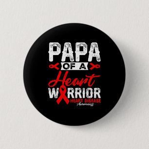 Chapa Redonda De 5 Cm Papa de un Guerrero del Corazón Enfermedad del Cor