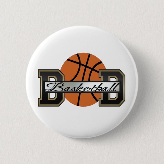 Chapa Redonda De 5 Cm Papá del baloncesto (Anverso)