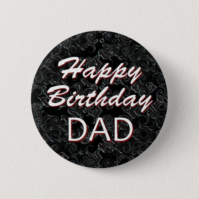 Chapa Redonda De 5 Cm PAPÁ del feliz cumpleaños (Anverso)