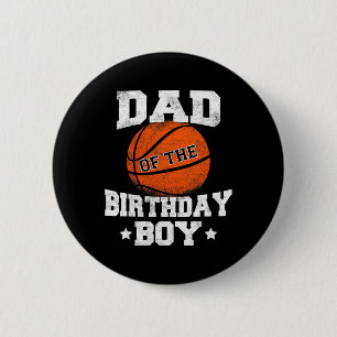 Chapa Redonda De 5 Cm Papá Del Niño De Cumpleaños Padre De Bysketbyll Pa