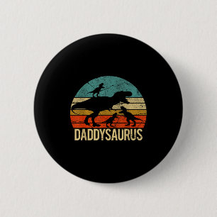 Chapa Redonda De 5 Cm Papa Dinosaurio Daddysaurus 3 Tres Niños Navidad C