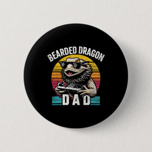 Chapa Redonda De 5 Cm Papá Dragón Videojuego Antiguo Amante de Lagartos