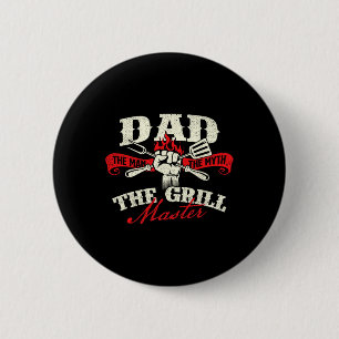 Chapa Redonda De 5 Cm Papá El Hombre El Mito El Amo Grill - Grill Bbq