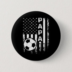 Chapa Redonda De 5 Cm Papa fútbol Bandera americana Vintage Navidad Xmas