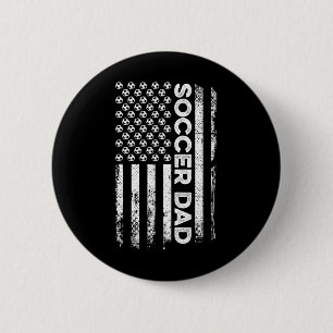 Chapa Redonda De 5 Cm Papá futbolista Bandera Americana Patriótico Día d