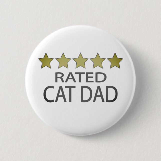 Chapa Redonda De 5 Cm Papá gato de cinco estrellas (Anverso)