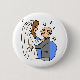 Chapa Redonda De 5 Cm Papá Hija Boda Canción de recepción Danza