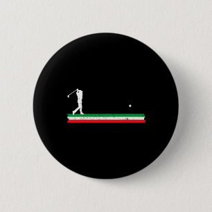 Chapa Redonda De 5 Cm Papá italiano jugando golf Padre bandera de Italia