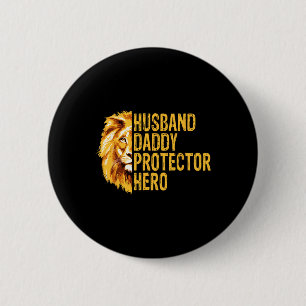 Chapa Redonda De 5 Cm Papá León Marido Divertido Protector Héroe Padre